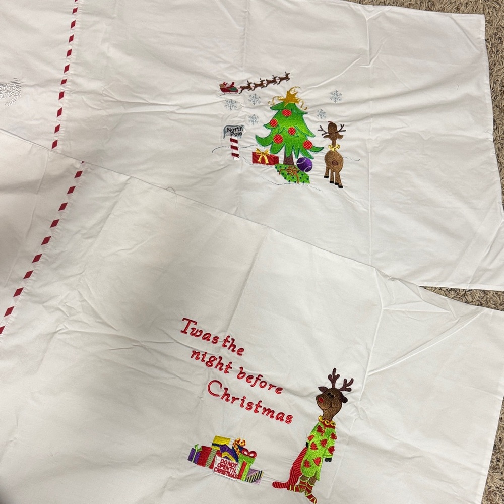 Christmas Embroidered Pillowcases